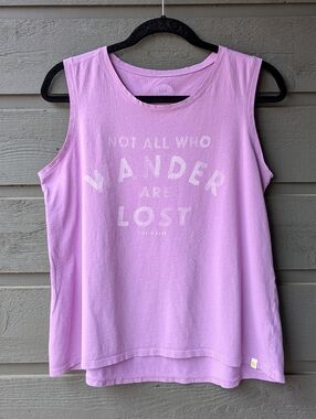 Life Is Good Not All Who Wander Are Lost Muscle Tee Tank Medium Classic Fit
